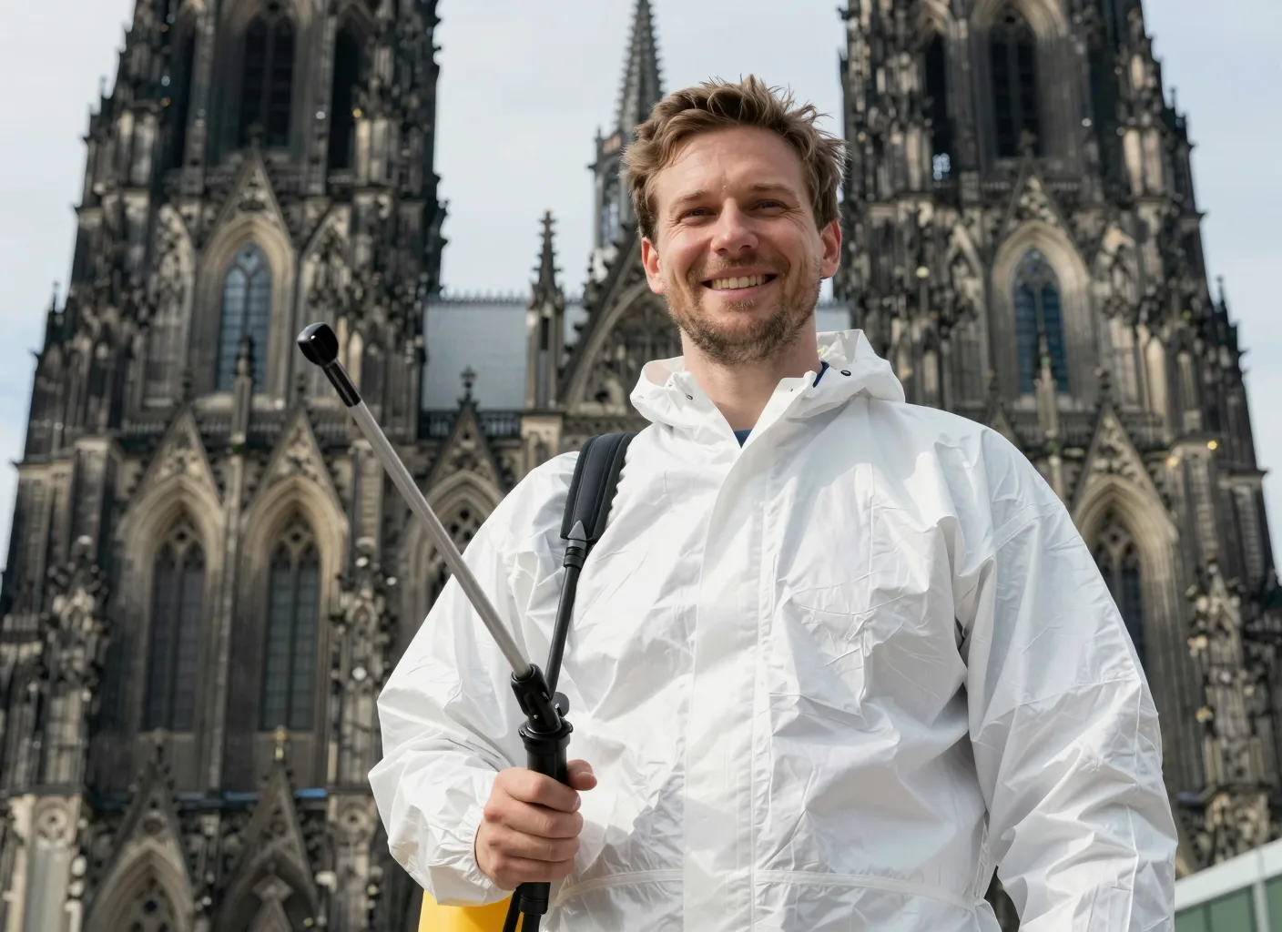 Bildplatzhalter: enge Kölner Altstadt-Gasse mit dicht stehenden Altbauten, Restaurants und Läden nahe dem Dom
